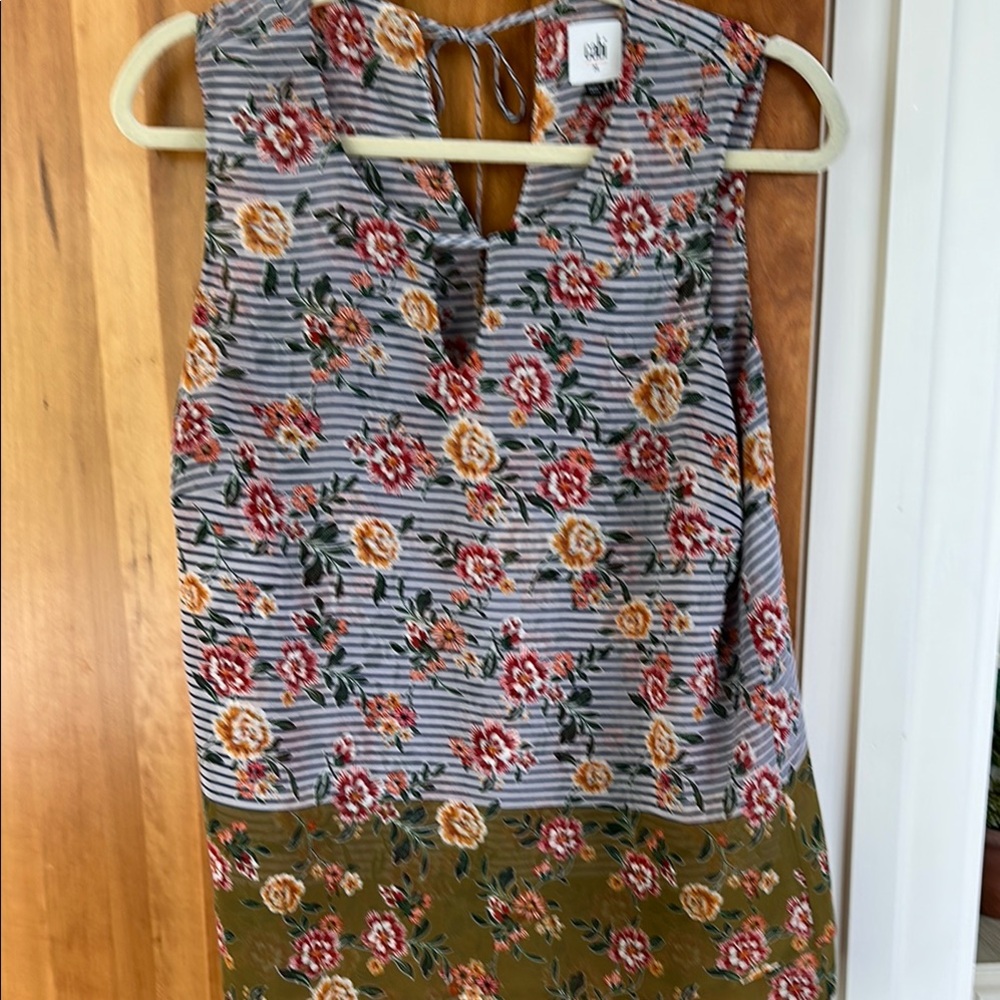CAbi Floral Striped Blouse - Multicolor